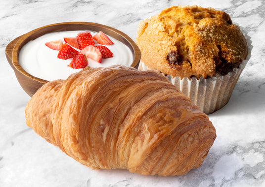 croissant and yogurt